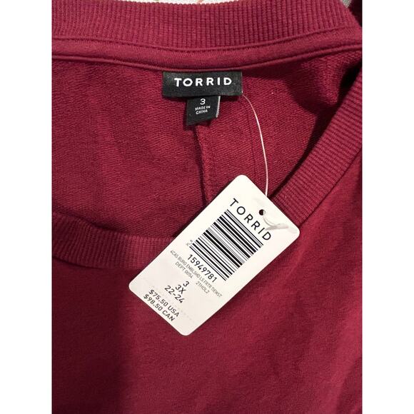 NWT Torrid Embellished Burgundy Dress Size: 3X - Picture 3 of 5